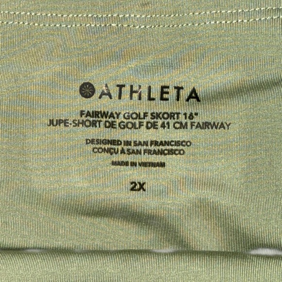 ATHLETA FAIRWAY HIGH RISE 16” GOLF SKORT - 2X Eucalyptus Olive - Picture 4 of 9